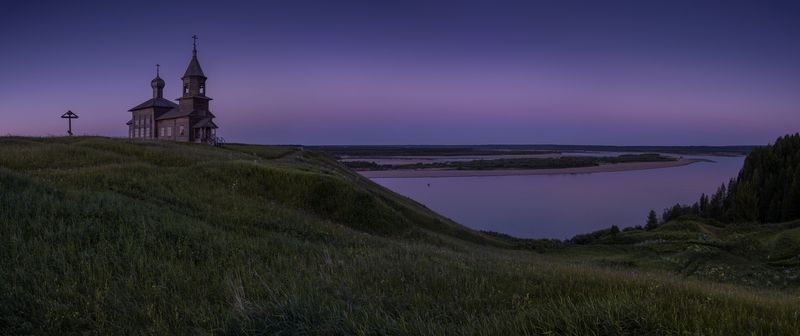 большая нисогора, мезень, лешукония, лешуконье, архангельская область, белая ночь Уж заполночь фото превью