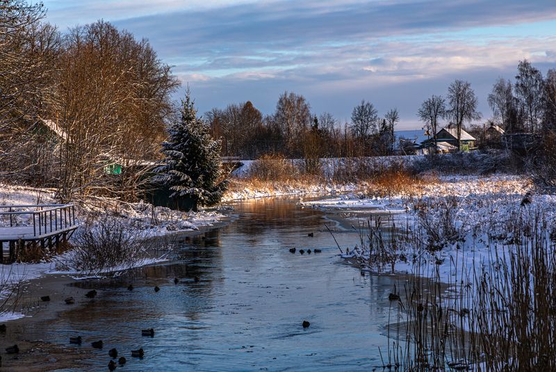 Псковская область, Гдов, зима,  Прогулка по окресностям Гдова фото превью