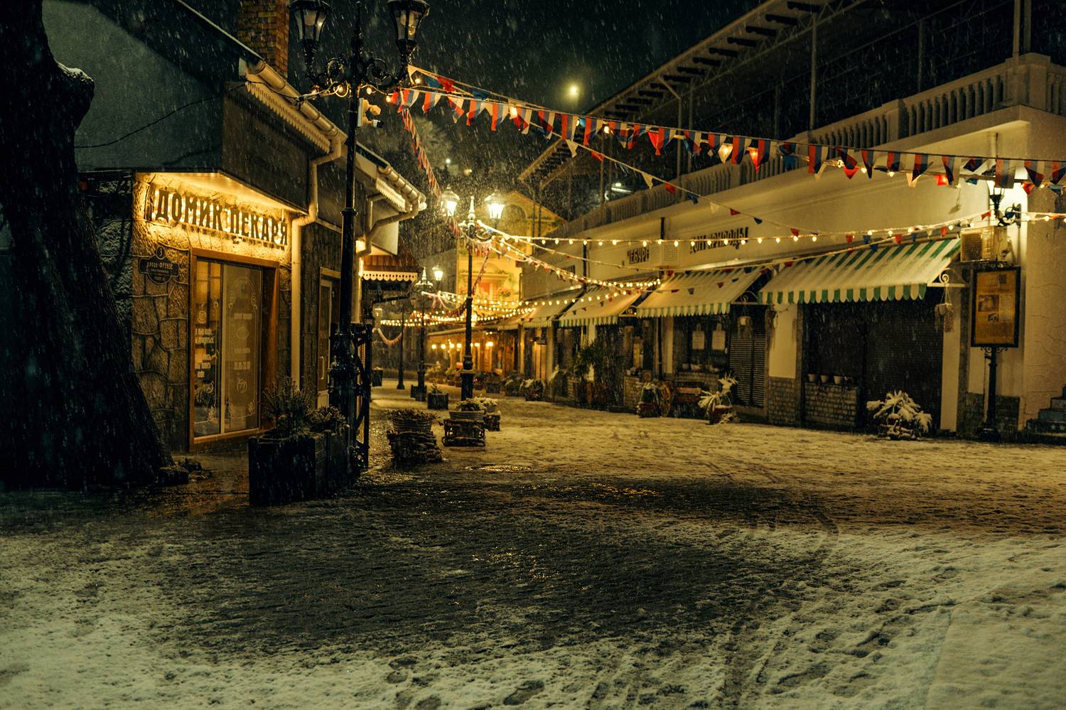 снег, вечер, город, Вьюшкин Игорь