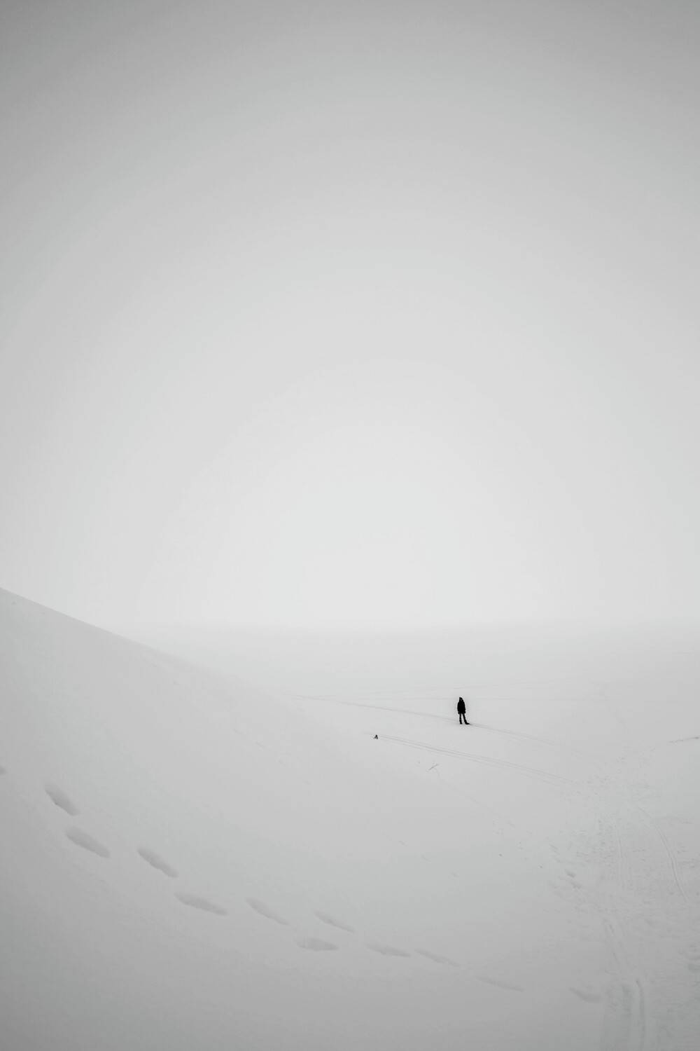 одиночество, минимализм, зима, пейзаж, бесконечность, концептуальная, фотография, контраст, следы, пустота, человек, Раимун Алексей