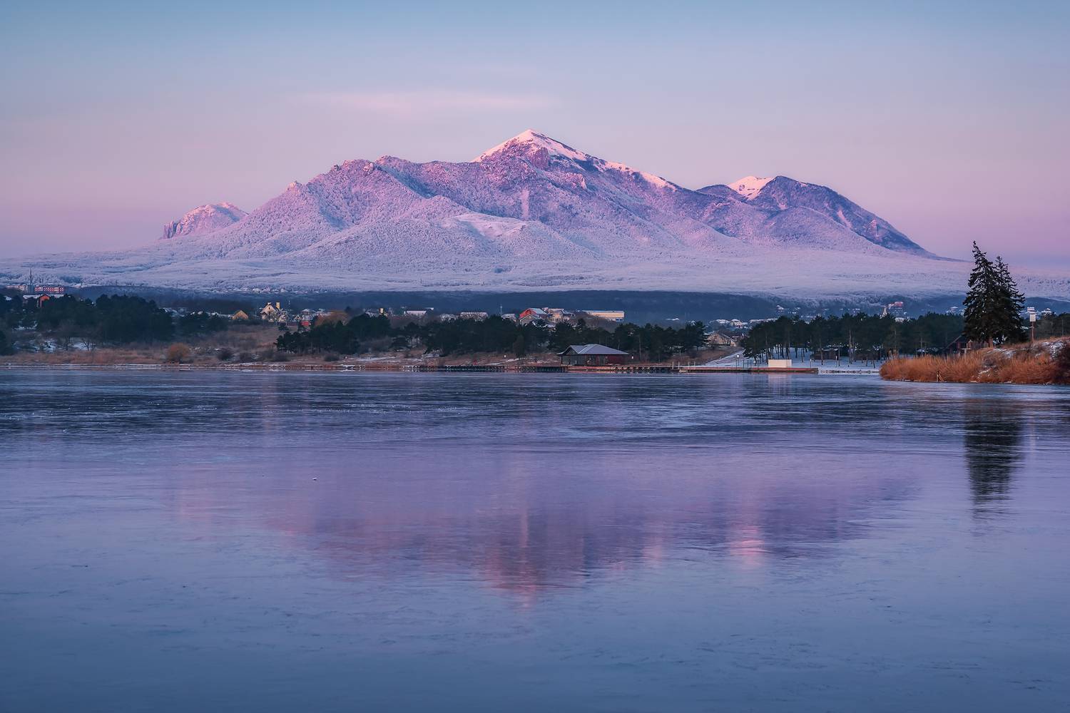 кавказ, кмв, кавказские минеральные воды, гора, озеро, зимнее озеро, зима, бештау, железноводск, зимний город, зимний рассвет, Zakharov Armen