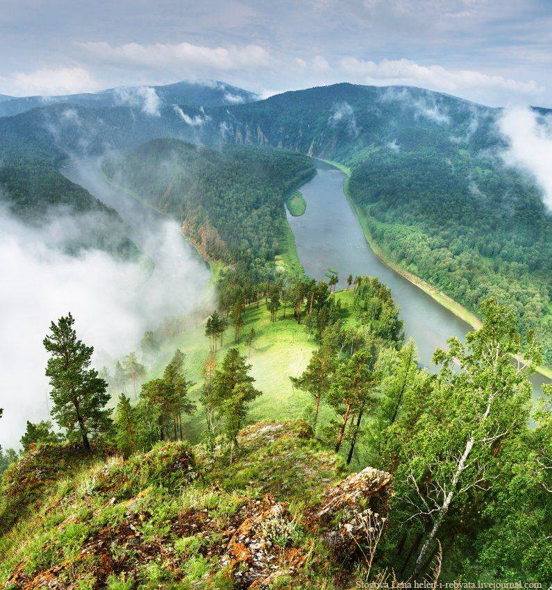 Гора, Мана, Река, Туман, Лена Стогова