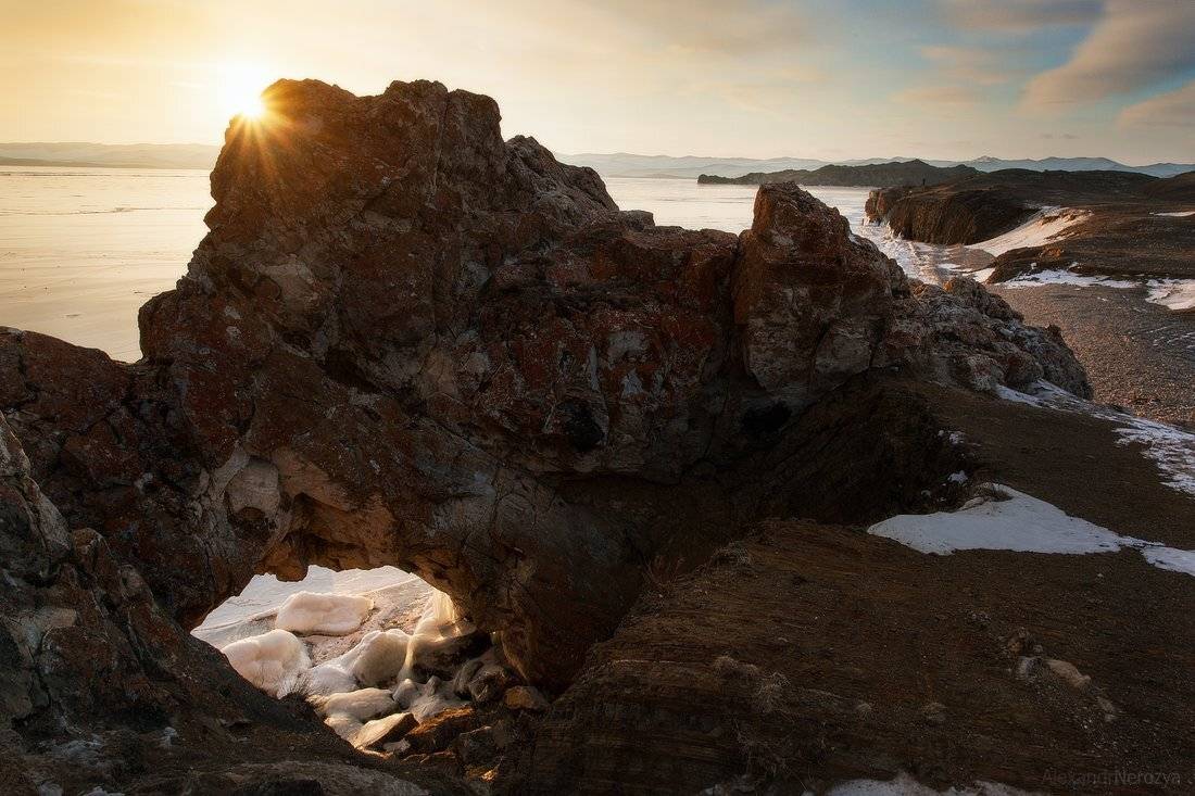 байкал, закат, природа, красивый, пейзаж, иркутск, сибирь, лед, скалы, малое море, огой, уюга, Александр 'Horimono' Нерозя