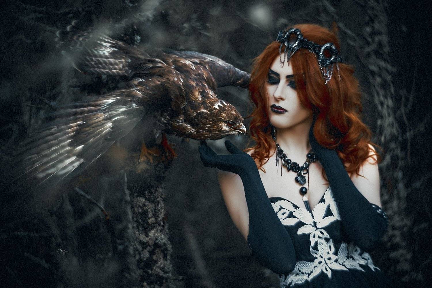 Bird, Fairytale, Natural light, Outdoor, Portrait, Toning, Woman, Руслан Болгов (Axe)