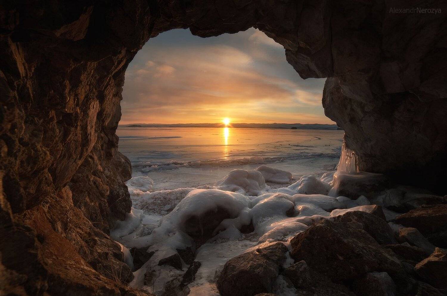 байкал, закат, природа, красивый, пейзаж, иркутск, сибирь, лед, скалы, малое море, огой, уюга, Александр 'Horimono' Нерозя