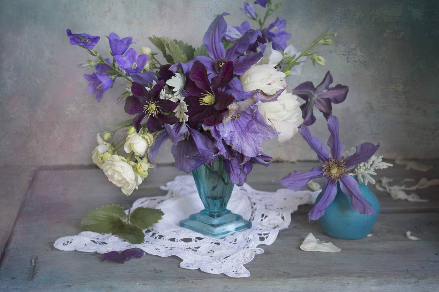 цветы, лето, клематис, голубой цвет, Зимина Лионелла