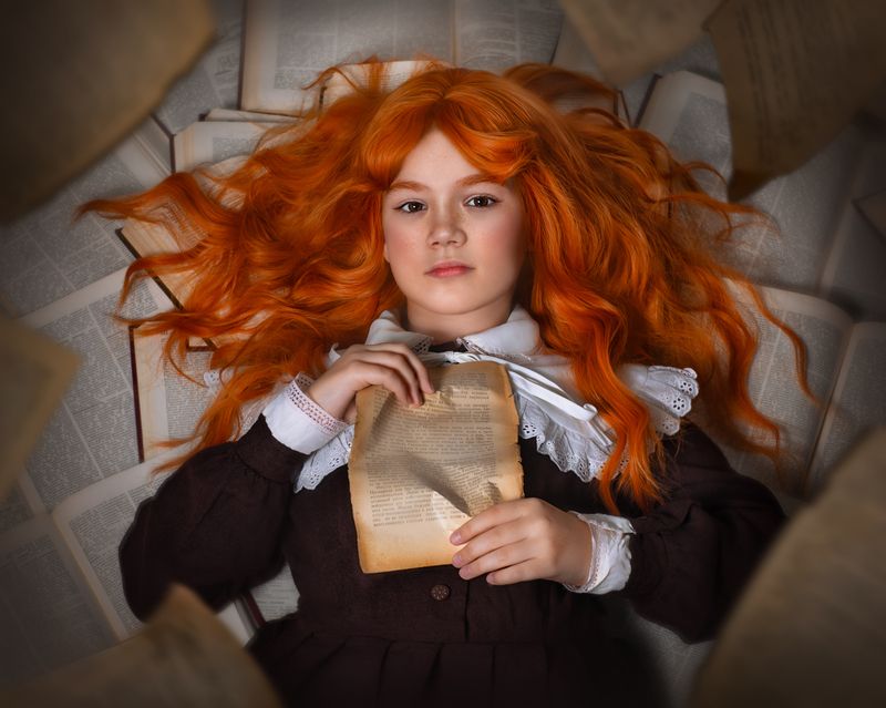 фотограф юлия дюдина, фотограф нижний новгород, арт фотограф,  волшебная фотосессия, детская фотосессия, фотосессия к школе, фотосессия с книгами  фото превью