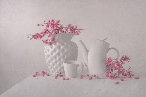 Coffee with flowers