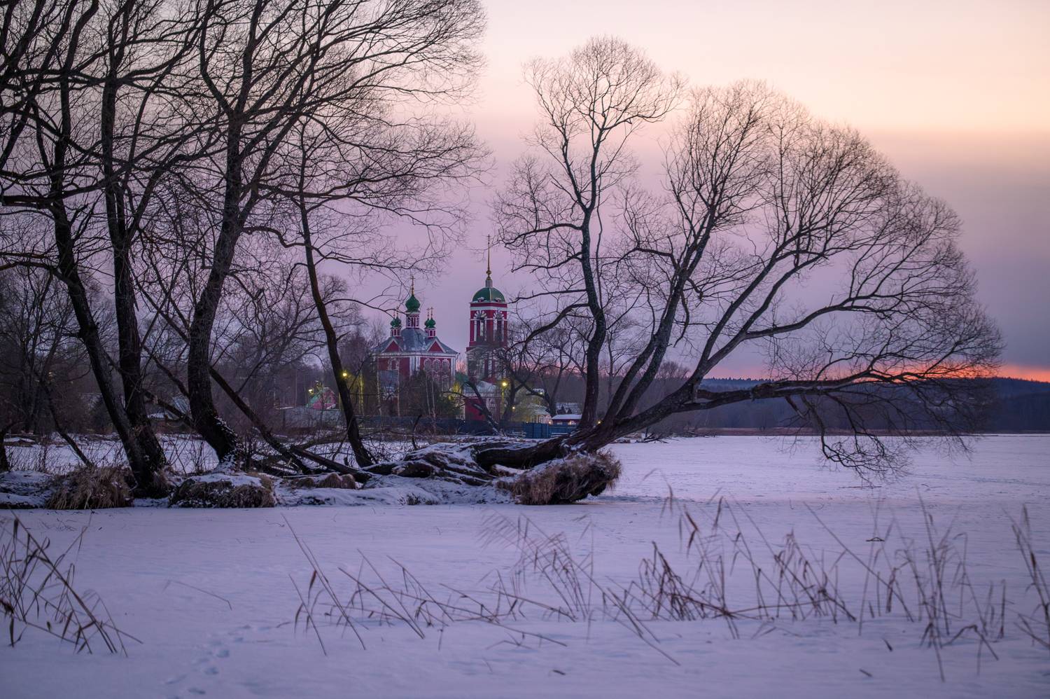 переславль залесский, ярославская область, россия, храм, церковь, православие, зима, деревья, пастораль, вечер, Томислав Ракичевич