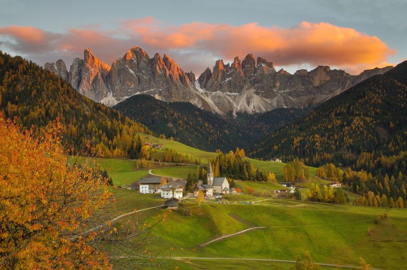 горы, пейзаж, облака, осень, вечер Санта Маддалена фото превью