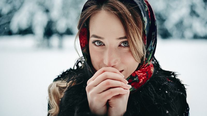 Photography, Portrait, Зима, Морозко, Портрет, Портрет девушки Настенька фото превью