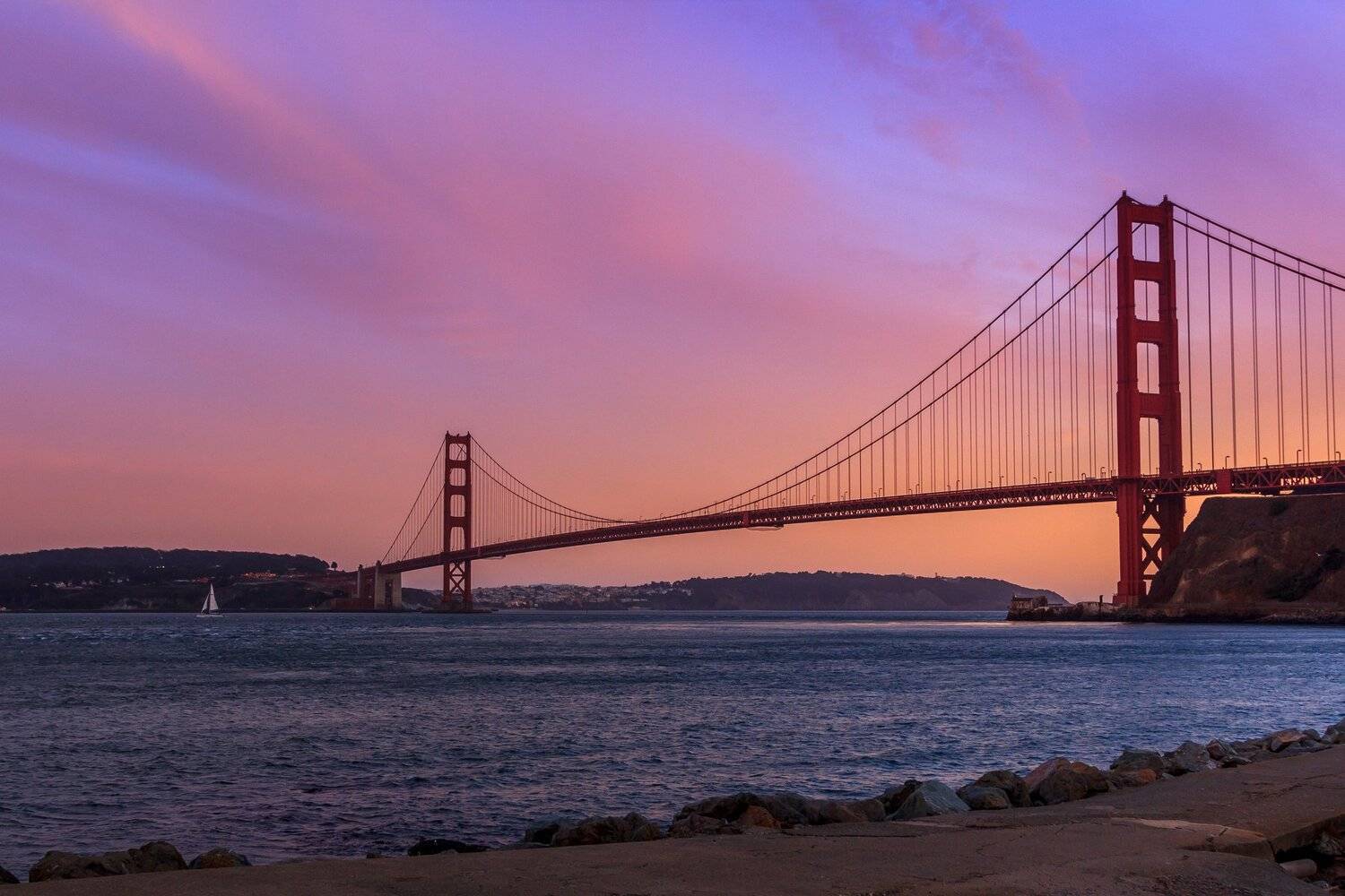 золотые ворота, мост, калифорния, сан франциско, бухта, океан, море, вода, закат, восход, Сергей Гарифуллин