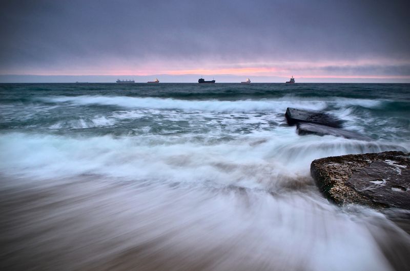 boat, coast, long exposure Варна фото превью