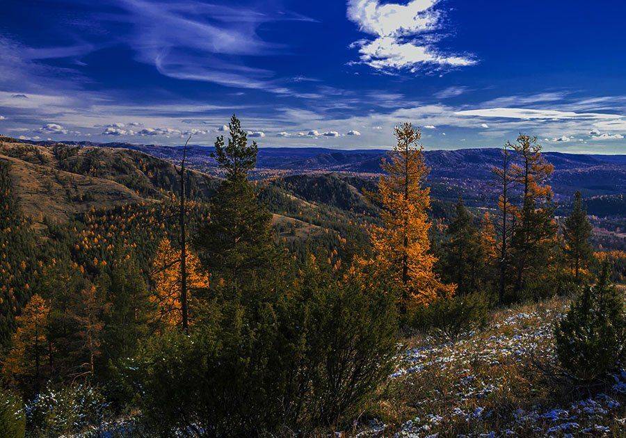 Природа, пейзаж, Южный Урал, горы, небо, облака, осень, Александр Кожухов