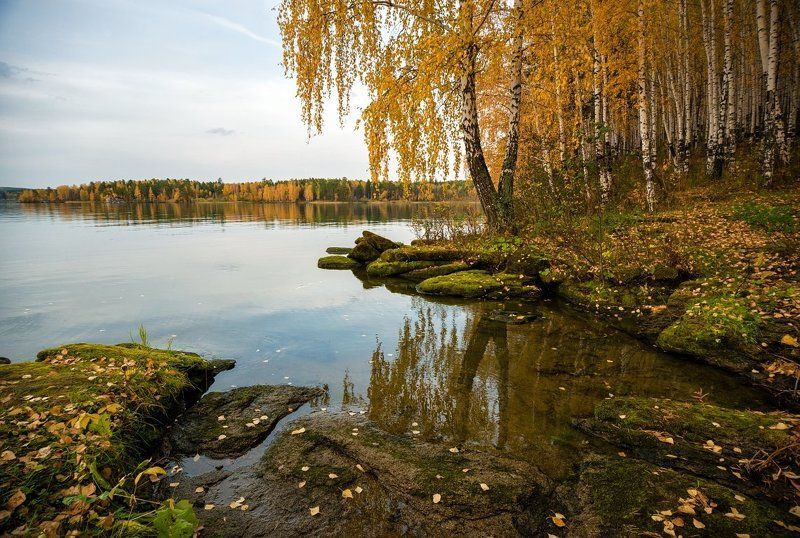 На осеннем берегу фото превью