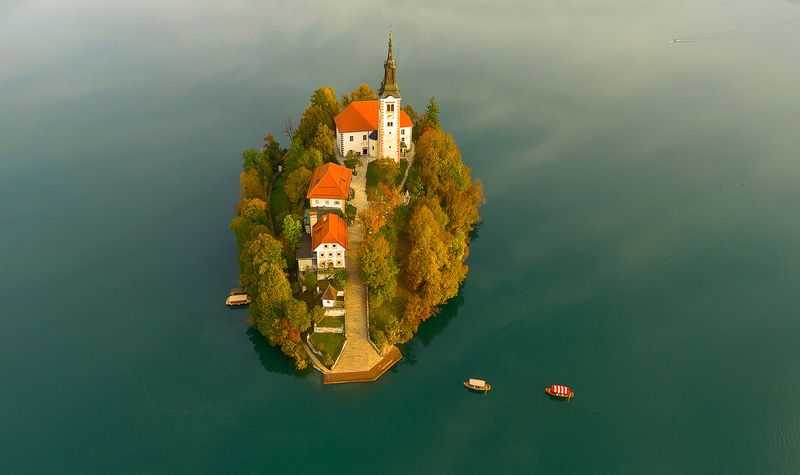 блед, озеро, словения, bled, slovenia, альпы, юлийские альпы, пейзаж, триглав, alps Остров Блед фото превью