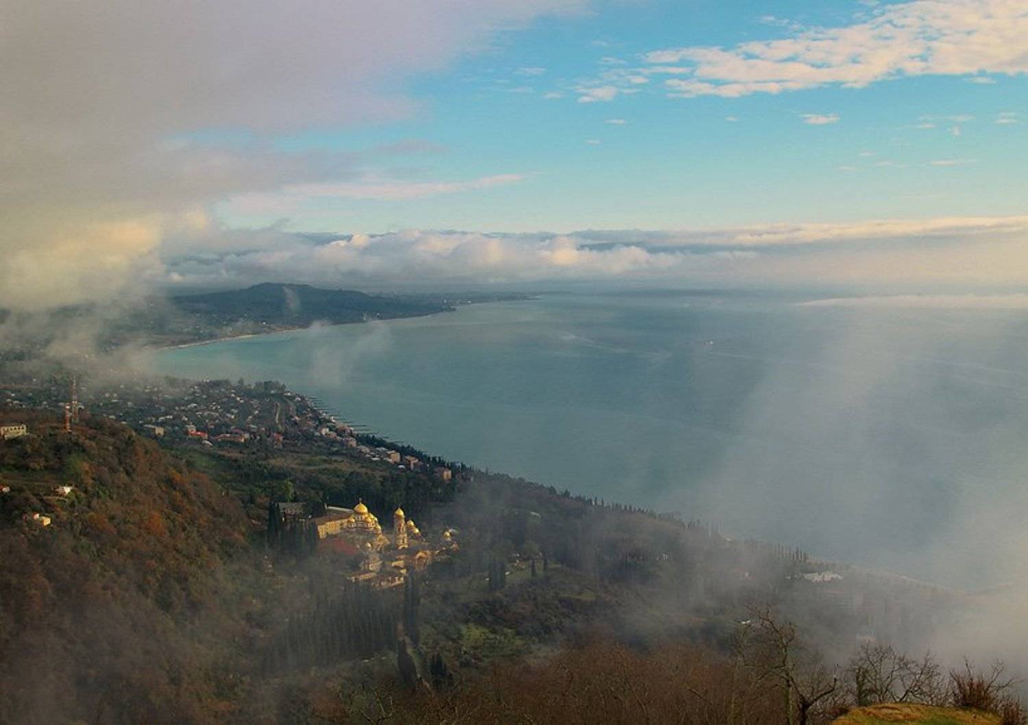 абхазия,новоафонский монастырь,море, туман., Toska