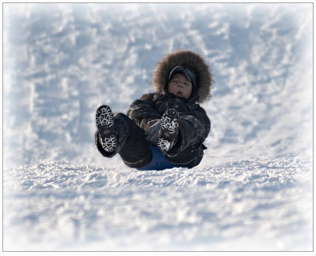 зима, дети, горка, снег, лед, Александр Авилов