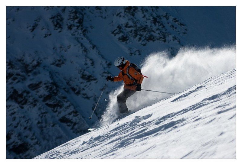 горы, кавказ, чегет, девушка, горные лыжи Фрирайд. Пыль фото превью