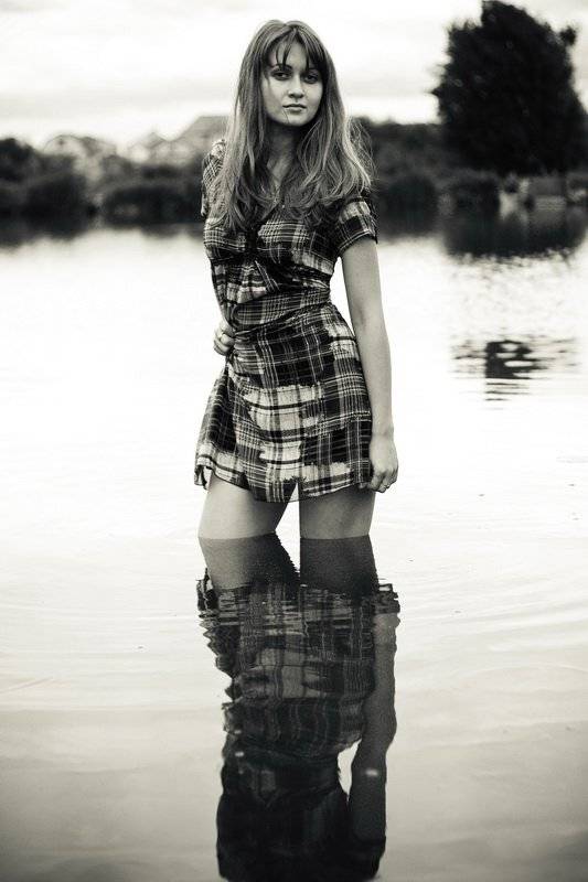 портрет, пруд, лето, чб, Павел Лялин