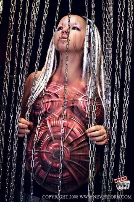 neverporn, 10ый месяц, pushba, беременность, боди-арт, аэрография, салон экстрим-арт Гигер фото превью