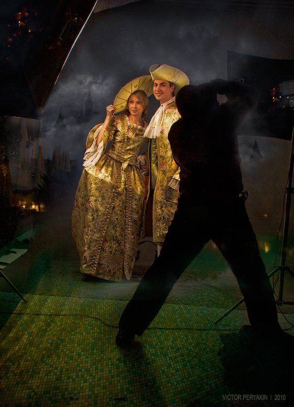 студия, фантазия, автопортрет, роккоко, окно, время, Виктор Перякин