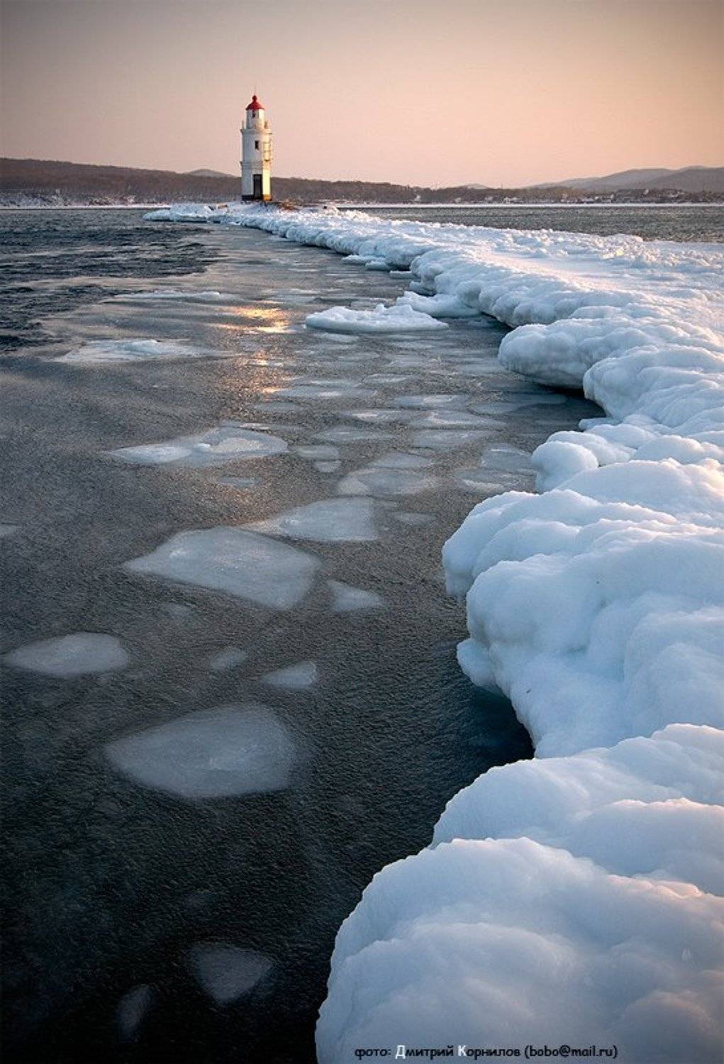 маяк, токаревский, владивосток, море, закат, лёд, фотосайт, северные, земли, Дмитрий Корнилов
