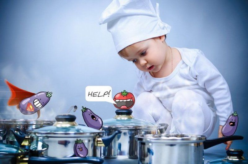 сюжет, юмор, поваренок, кастрюли, помидорчик, супер-кабачок, помогите, нуждаюсь в критике Сюжет фото превью