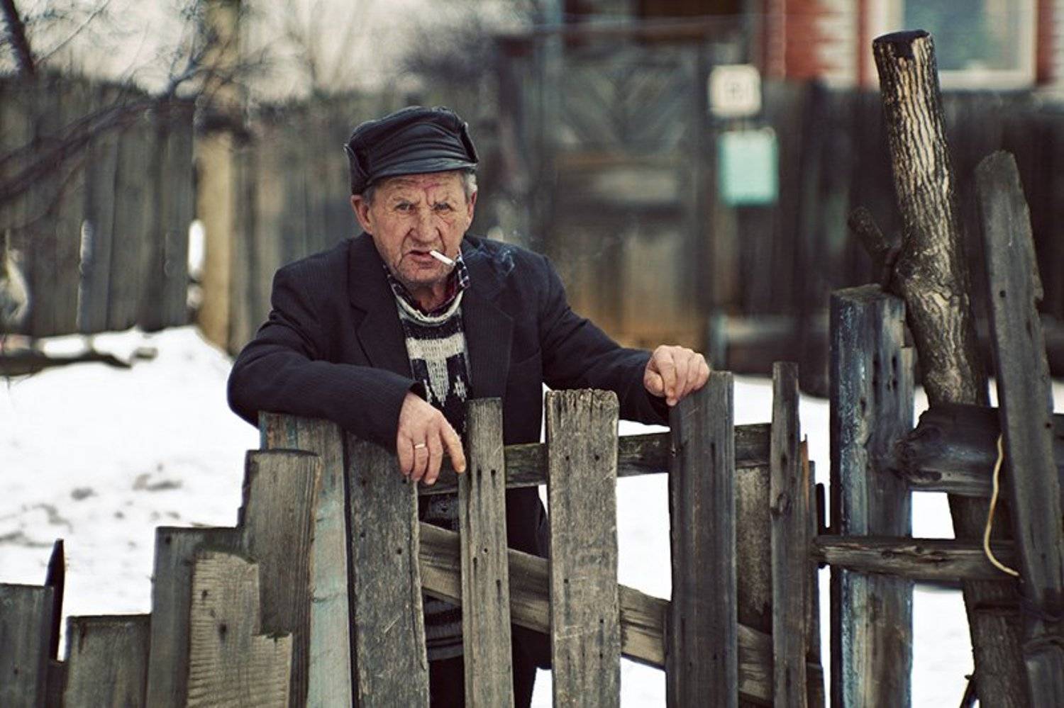 дед, старость, жизнь, деревня, зима, Кирилл Брага