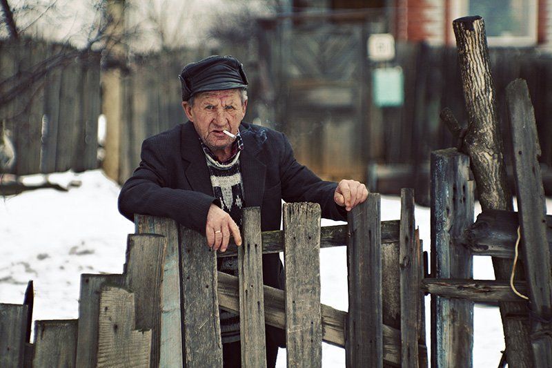 дед, старость, жизнь, деревня, зима Дед фото превью