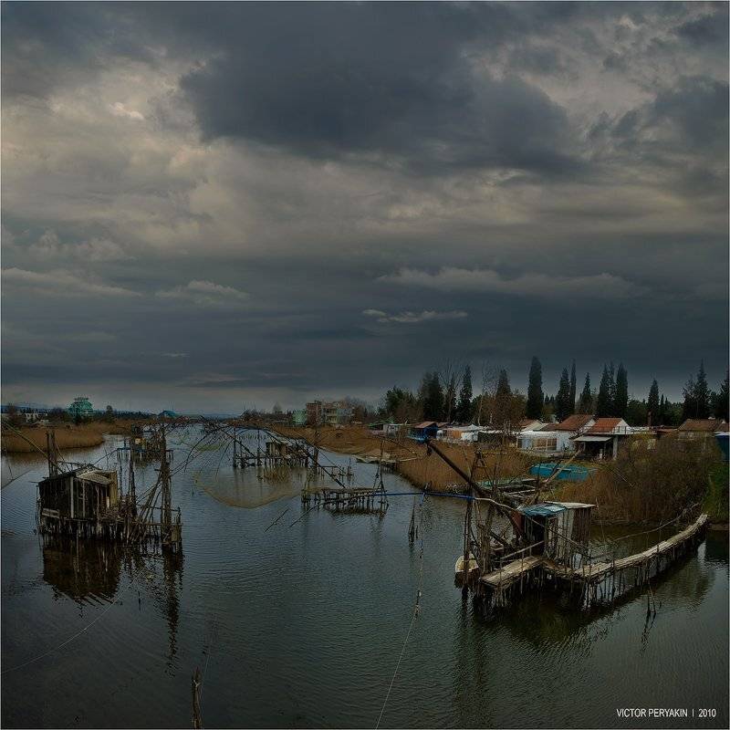 черногория, албания, ульцин, рыбаки, деревня, пирсы, река, Виктор Перякин