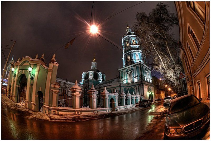 москва, зима, вечер,  храм Прогулки по Москве фото превью