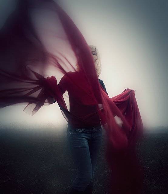 туман, ткань, красный, Александр Ёж