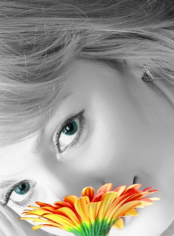 портрет,жанровый портрет Марина и гербера фото превью