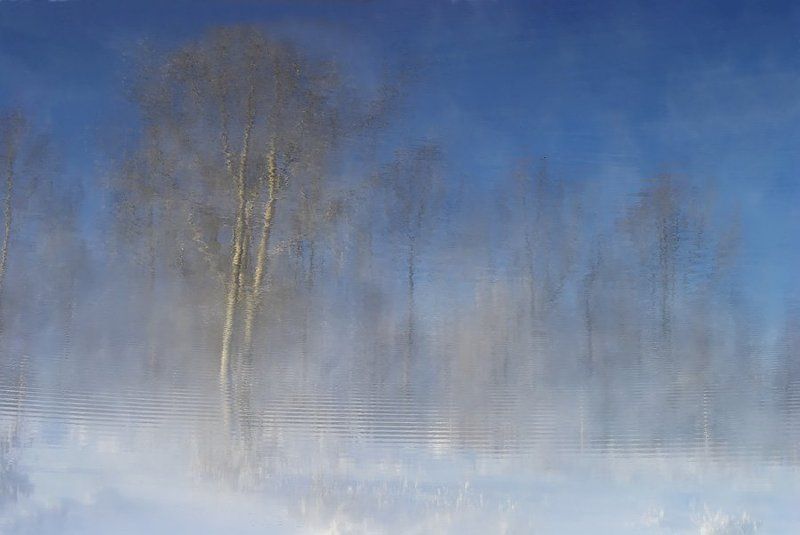 природа, зауралье Акварель отражений фото превью