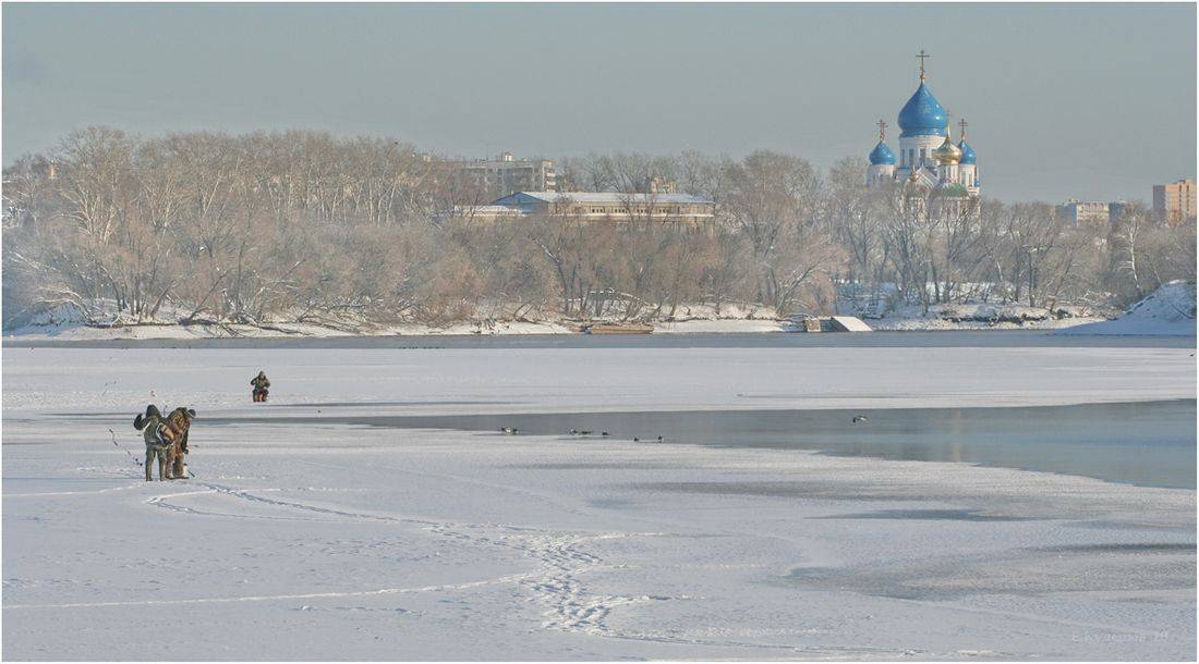 город,купола,золото,храм,церковь,кулешов евгений,москва, рыбаки, река, коломенское, мороз, Кулешов Евгений