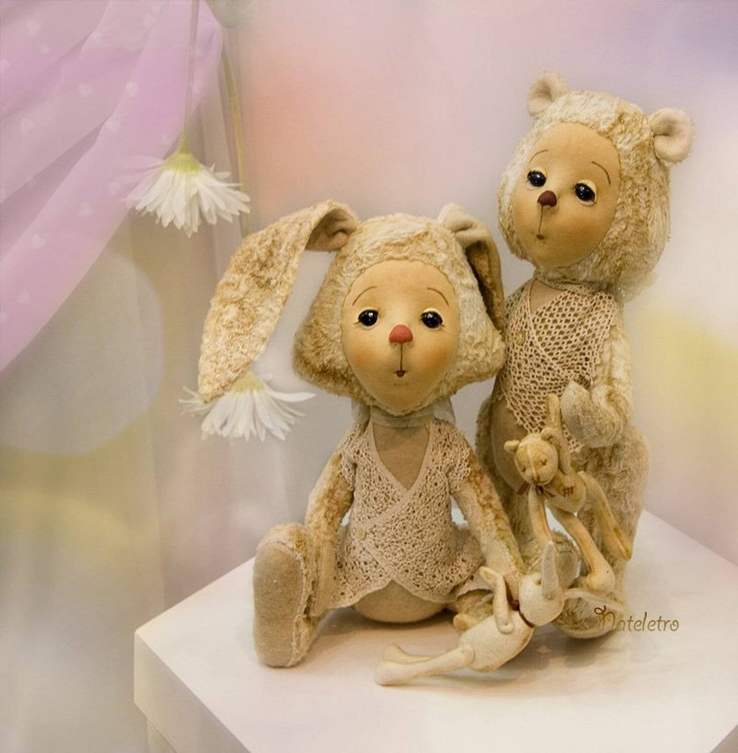 мишка, зайка, ромашки, выставка hello, teddy!, Nateletro