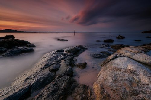 Long exposure sunset