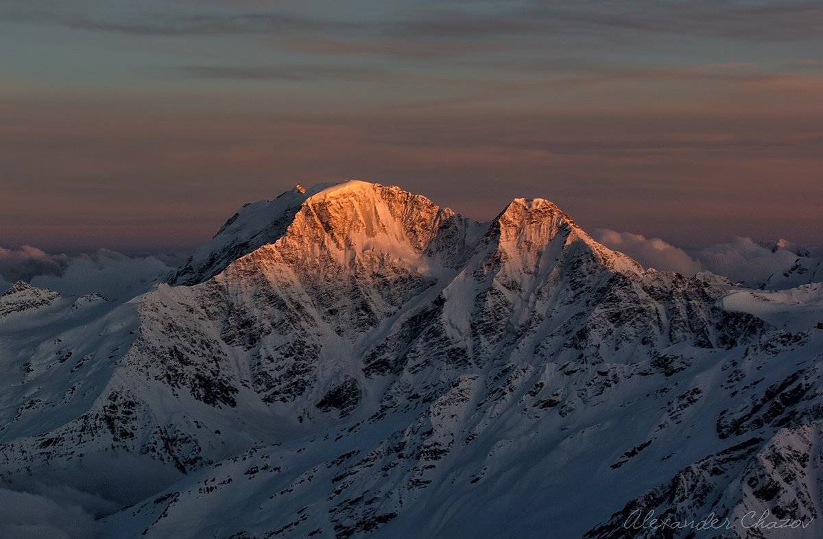 Кавказ, горы, Донгузорун, Накра, вечер, закат, ледник, Чазов Александр