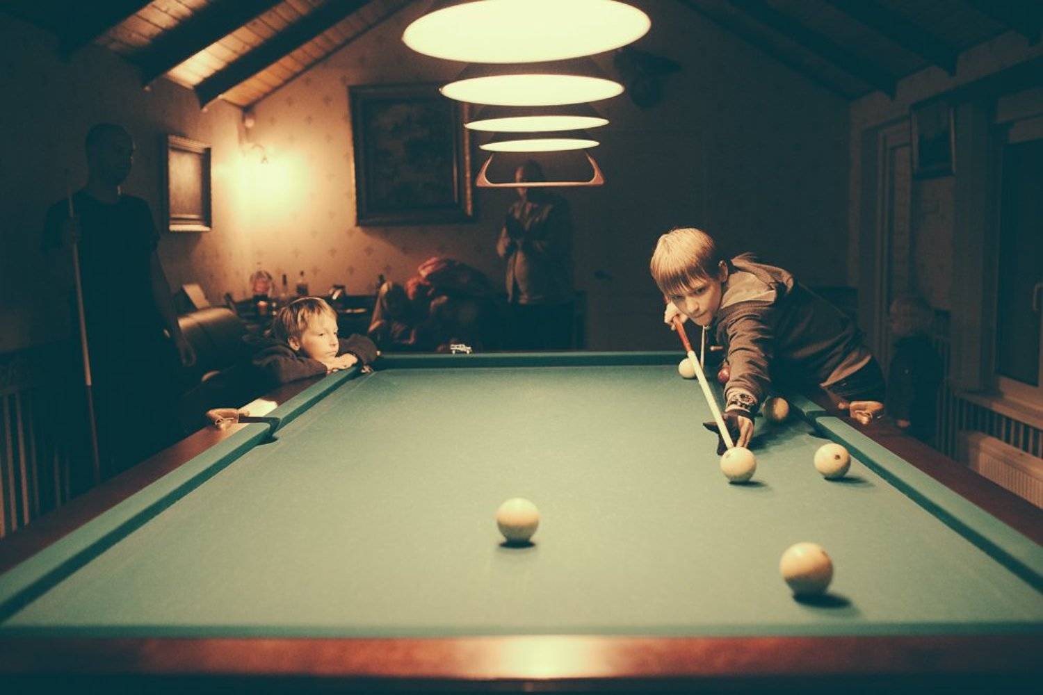 мальчик, бильярд, игра, Ирина Сиротова