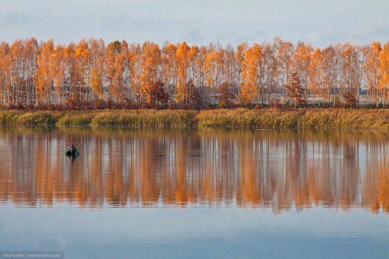 рыбалка, река, речка, рыбаки, лодка, осень, деревья Рыбалка в красках фото превью