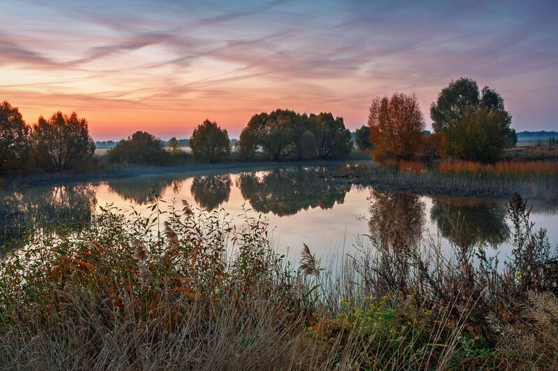 Осень. Озеро. Рассвет фото превью