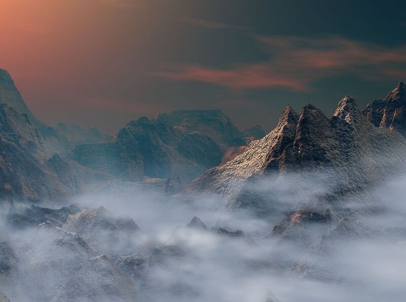 пейзаж, природа, горы, туман, небо, облака Горные лабиринты фото превью