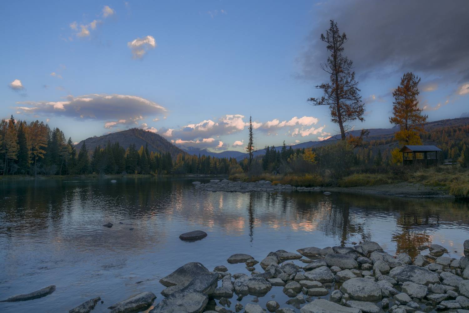 россия, горный алтай, река, осень, утро, сумерки, рассвет, Поляков Андрей