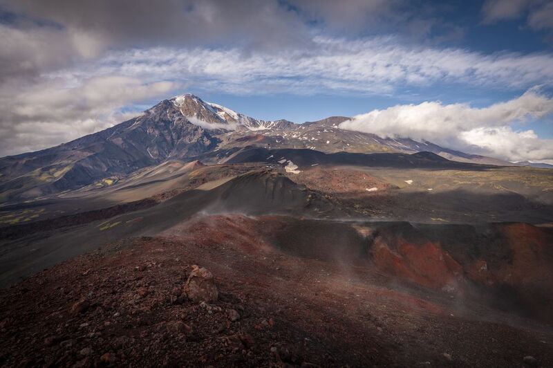 камчатка, прорыв набоко, день Вид на Толбачик фото превью