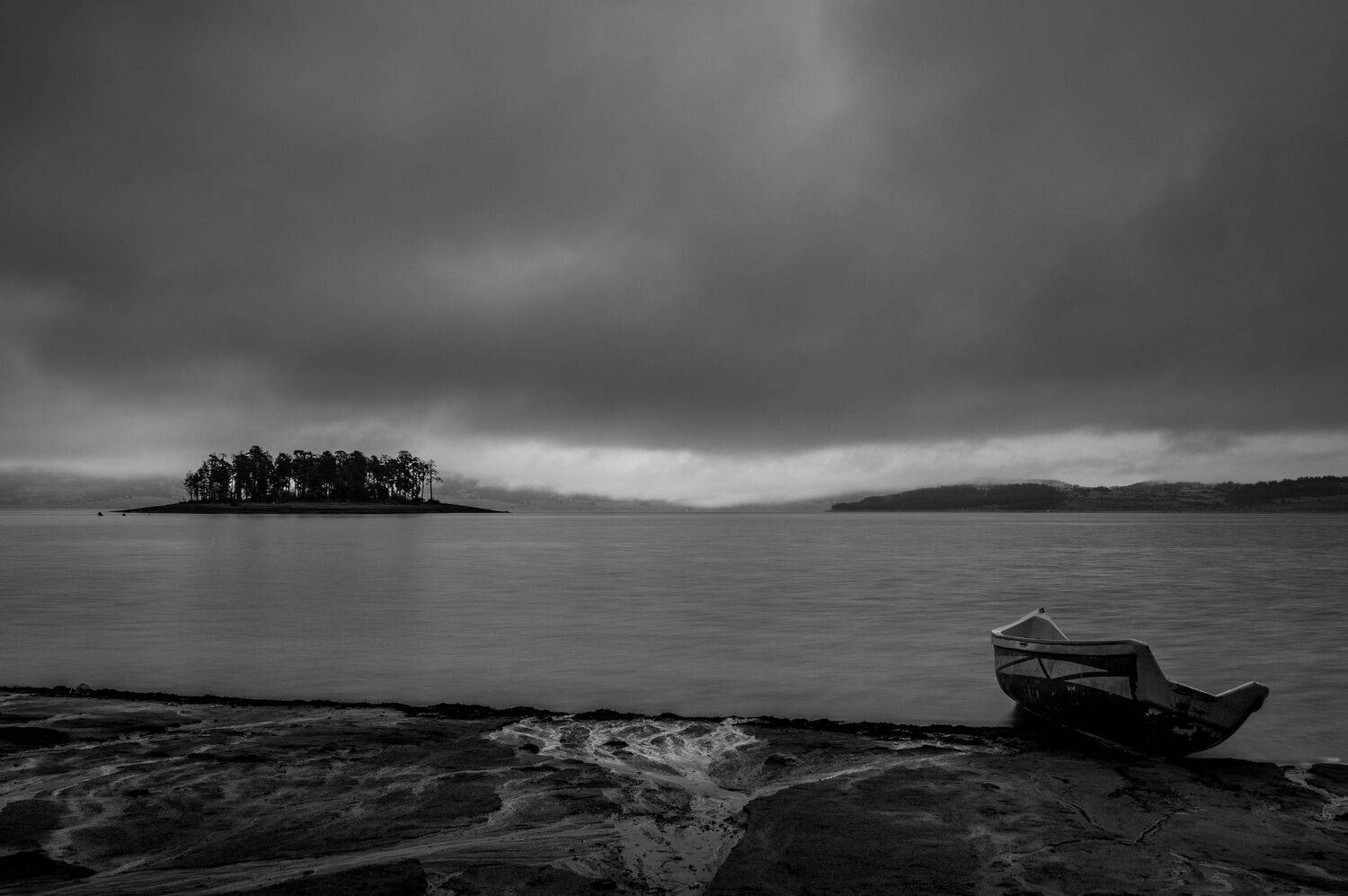 Лодка, остров, пейзаж, плотина, озеро, Boris Preslavski