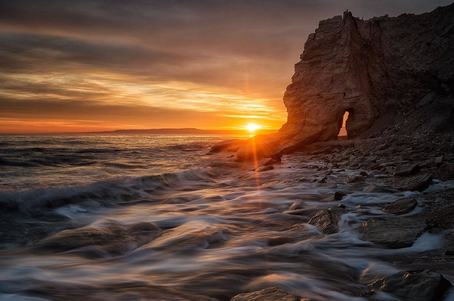 Берег, Закат, Море, Небо, Пейзаж, Солнце, Цвет, Весела Маринова