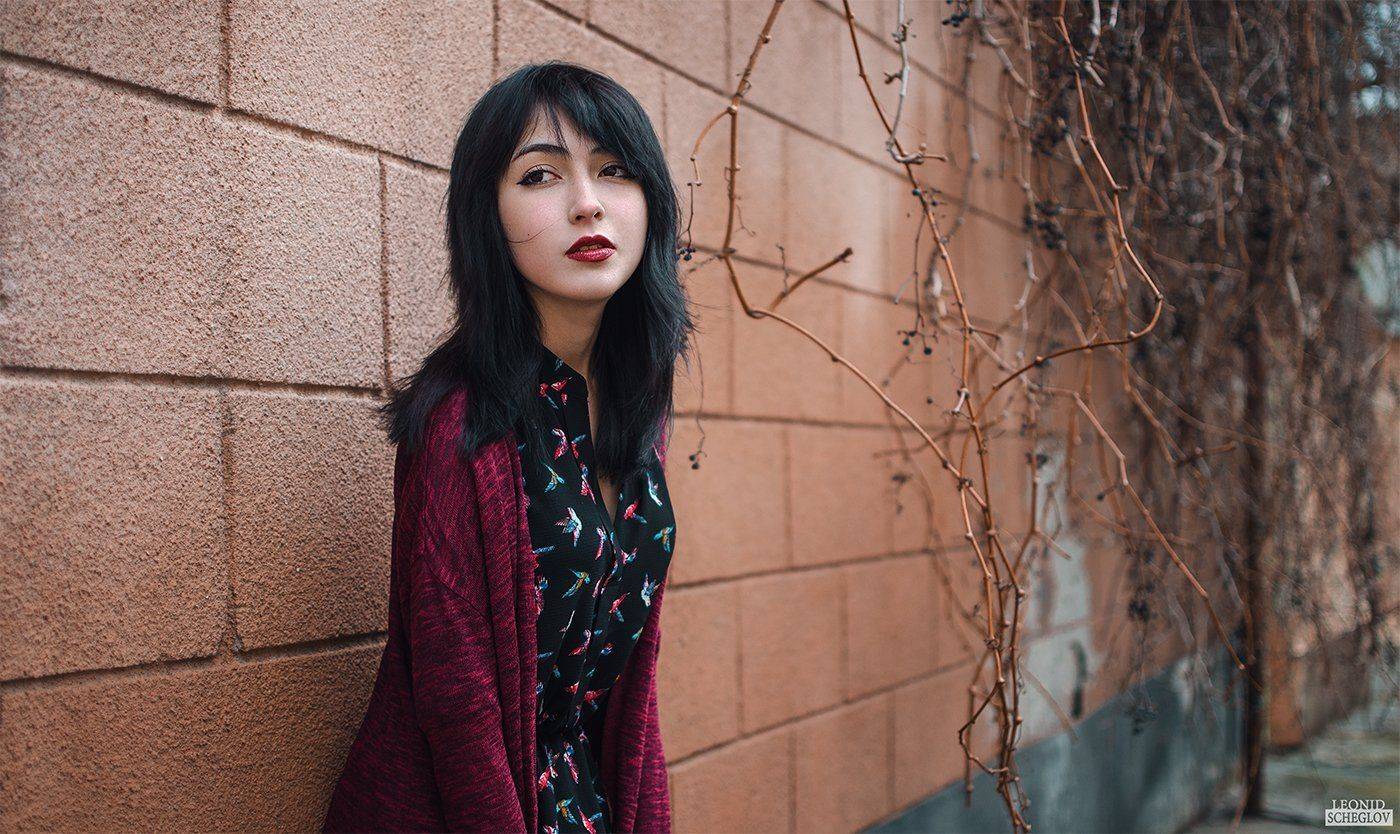 girl, red, portret, hair, beautiful, Леонид Щеглов