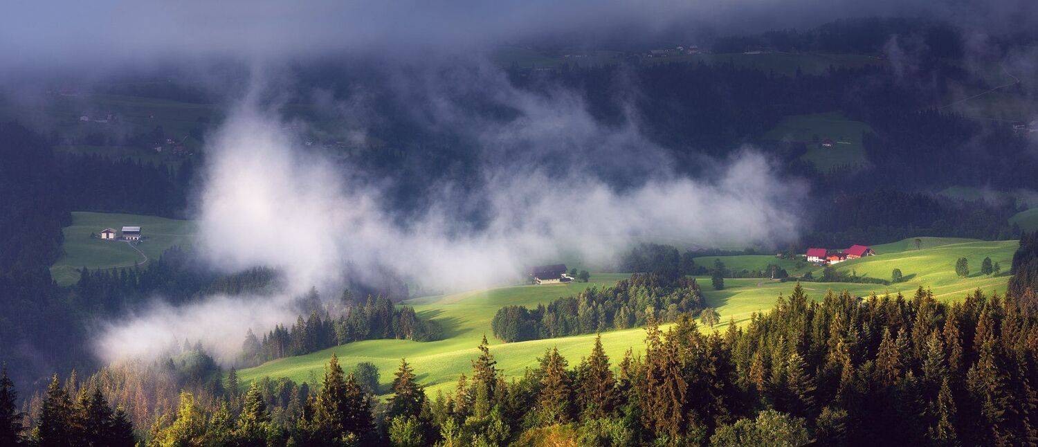 Австрия, Горы, Июль, Лето, Облака, Панорама, Евгений Матюшенков