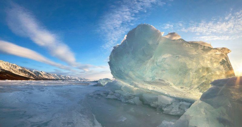 байкал, заворотный, торосы, лёд, утро. Утренний лёд фото превью